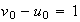$v_{0}-u_{0}=1$