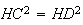 $HC^{2}=HD^{2}$